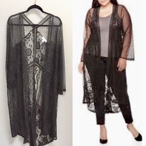 NEW nwt Boutique kimono long jacket lace boho cardigan plus size spring summer